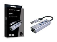 CONCEPTRONIC Adapter USB-C/-A3.0->GbE+3x-A3.0  5Gbs       gr (ABBY25G)