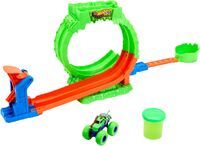 Mattel Hot Wheels Monster Trucks Mutant Chaos, Spielset Loop-Challenge mit Wreckin Wolf Spielzeug-T