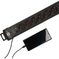 Brennenstuhl Premium Office Line Plus 6-fach Verlängerungssteckdose mit USB C PD 1,8m