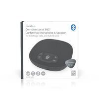 Nedis Konferenzsprecher / Bluetooth® / Omnidirektional / 15 W / Mikrofonreichweite: 10 m / Akkubetrieben / Stromversorgung über USB / 1x 3.5 mm Audio Out / 1x USB-C™ / Schwarz