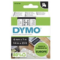 DYMO D1  Schriftband 43613   6mmx7.0m schwarz->weiß (S0720780)