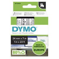 DYMO D1  Schriftband 53710  24mmx7.0m schwarz->transp. (S0720920)