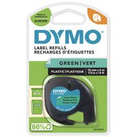 Dymo Letratag Band Plastik grün 12 mm x 4 m Zubehör Beschriftungsgeräte