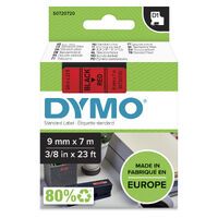 DYMO D1  Schriftband         9mmx7.0m schwarz->rot (S0720720)