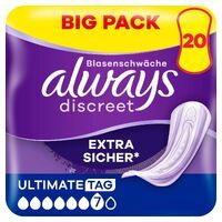 Always Discreet Inkontinenzeinlagen Für Frauen Ultimate Tag 20 Stück