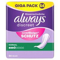 Always Discreet Inkontinenz-Slipeinlagen Normal Für Frauen 54 Stück
