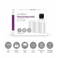 Nedis Drucker-Rollen / Thermopapier / 6.50 m / 56 mm / 3 Stück / Weiss