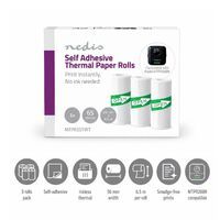 Nedis Drucker-Rollen / Aufkleber Papier / 3.00 m / 56 mm / 3 Stück / Weiss