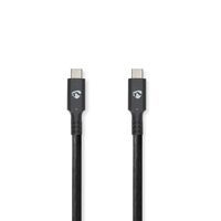 Nedis USB-Kabel / USB 3.2 Gen 2 / USB-C™ Stecker / USB-C™ Stecker / 100 W / 4K@60Hz / 10 Gbps / Vernickelt / 3.00 m / Rund / PVC / Schwarz / Box