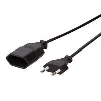 LogiLink 2m - 2xCEE 7/16 - 2 m - CEE7/16 - CEE7/16 - Black