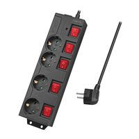 Logilink Steckdosenleiste 4-fach,4xCEE 7/3,m. 5Schalter,schw (LPS251)