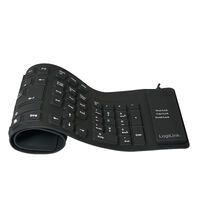 Logilink Tastatur USB / PS/2 Flexibel Wasserfest schwarz (ID0019A)