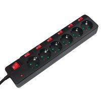 Logilink Steckdosenleiste 6-fach, 1,5m mit 6 Schalter schwar (LPS233)