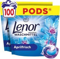 Lenor Pods Aprilfrisch Waschmittel, 100 Wäschen | Für lang anhaltende Frische und extra Geruchsabwehr, wirksam auch bei Kaltwäsche.