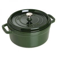 Staub La Cocotte 28cm rund, basilikumgrün, Gusseisen Auflaufformen + Bräter