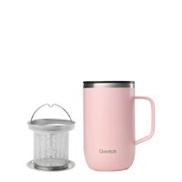 Qwetch  Isolier-Teebecher Edelstahl pastell rosa 470ml 
