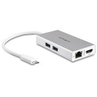 STARTECH.COM USB-C Multiport Adapter for Laptops - Power Delivery - 4K HDMI - GbE - USB 3.0 - Silver