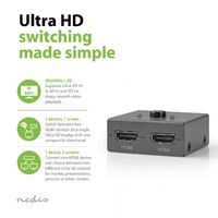 Nedis HDMI ™ Schalter / 3-Port port(s) / 1x HDMI™ Input / 2x HDMI™ Input / 1x HDMI™ Output / 2x HDMI™ Output / 4K@60Hz / 6 Gbps / Metall / Anthrazit
