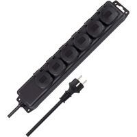 Brennenstuhl BN-1159970 - 2 m - 6 AC outlet(s) - IP44 - Black - Neoprene,Rubber - Black