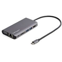 STARTECH.COM USB-C Multiport Adapter - HDMI / VGA - PD - SD - Ethernet - Audio - 30cm Cable - USB-C 