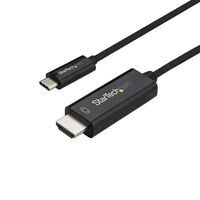 StarTech.com 6ft (2m) USB C to HDMI Cable - 4K 60Hz USB Type C to HDMI 2.0 Video Adapter Cable - Thunderbolt 3 Compatible - Laptop to HDMI Monitor/Display - DP 1.2 Alt Mode HBR2 - Black - 2 m - USB Type-C - HDMI - Male - Male - Straight