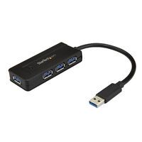 StarTech.com 4 Port USB 3.0 Hub (SuperSpeed 5Gbps) with Fast Charge – Portable USB 3.1 Gen 1 Type-A Laptop/Desktop Hub - USB Bus Power or Self Powered for High Performance – Mini/Compact - USB 3.2 Gen 1 (3.1 Gen 1) Type-A - USB 3.2 Gen 1 (3.1 Gen 1) Type-