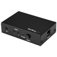 StarTech.com 2-Port HDMI Switch - 4K 60Hz - HDMI - Black - 60 Hz - 1280 x 720 (HD 720),1920 x 1080 (HD 1080),1920 x 1200 (WUXGA),2560 x 1600 (WQXGA),3840 x 2160 - Power - 3840 x 2160 pixels