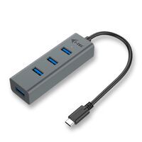 I-TEC USB C Metal HUB 4 Port ohne Netzteil ideal fuer Notebook Tablet PC Unterstuetzt Win Mac OS kom