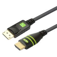 TECHLY Konverterkabel DisplayPort 1.1 auf HDMI schwarz 1m konvertiert das DisplayPort Signal in ein 