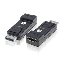 TECHLY Adapter DisplayPort 1.2 Schwarz auf HDMI Buchse 4K 30Hz Konverter von DisplayPort zu HDMI Sig