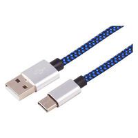 ShiverPeaks USB Ladekabel A-ST auf C-ST Nylon blau 0.9m - Digital