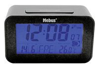 MEBUS Funkwecker digital ohne 2x AAA Batterien 7,1x12x4,8cm anthrazit