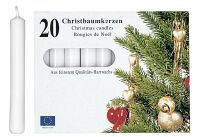 Heider GmbH Baumkerze 9,6cm Ø1,2cm weiß 20 Pack