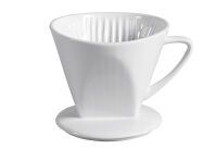 Kaffeefilter 1 x 4 Porzellan spülmaschinenfest 1 - Loch 11,5cm Ø13cm weiß