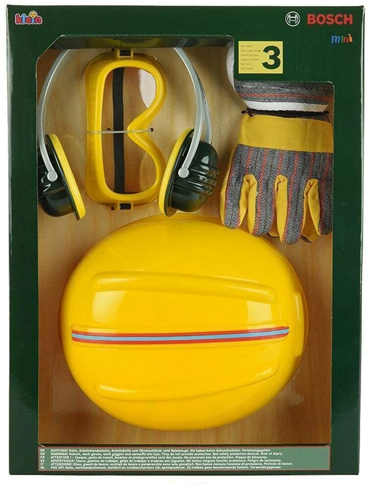 Theo Klein 8537 Zubehör-Set I Hochwertige Arbeitshandschuhe, Brille, Ohrenschützer und Helm Theo Klein 8537 Zubehör-Set I Hochwertige Arbeitshandschuhe, Brille, Ohrenschützer und Helm