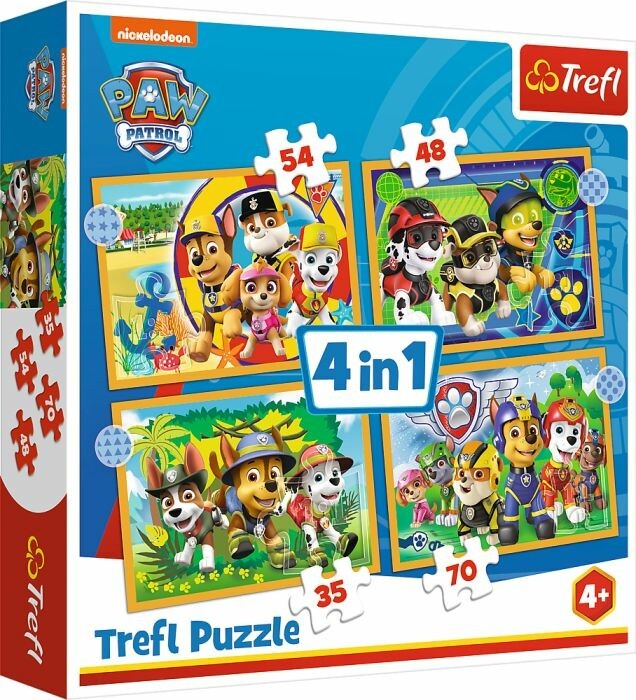 Trefl S.A. 4 in 1 Puzzle  Paw Patrol 35, 48, 54, 70 Teile Trefl S.A. 4 in 1 Puzzle  Paw Patrol 35, 48, 54, 70 Teile