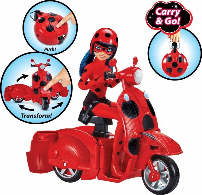 Bandai Miraculous Ladybug Scooter mit Puppe Bandai Miraculous Ladybug Scooter mit Puppe