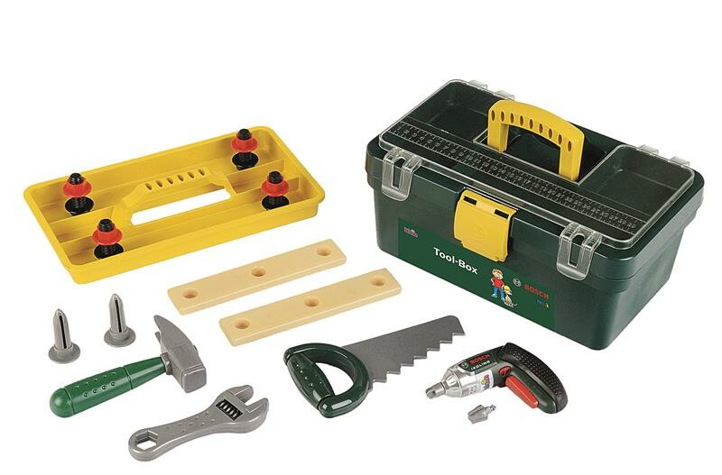 Theo Klein Bosch Werkzeugbox mit Akkuschrauber Ixolino & Zubehör, 15x32x20,5cm Theo Klein Bosch Werkzeugbox mit Akkuschrauber Ixolino & Zubehör, 15x32x20,5cm