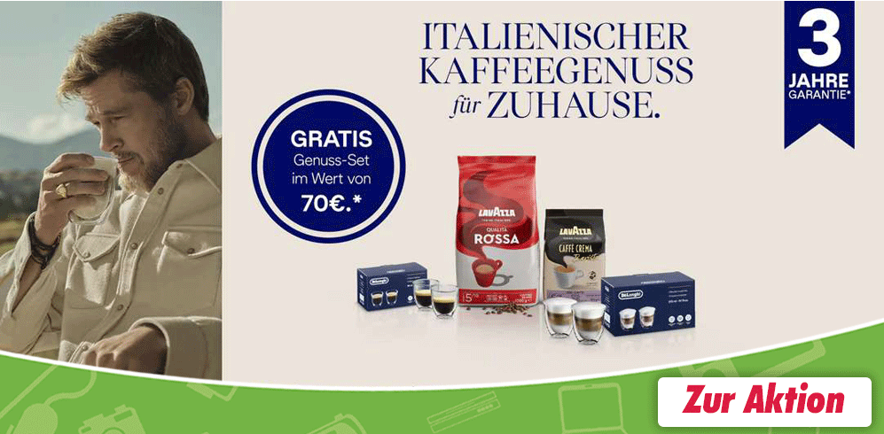 Delonghi Genuss Set kostenlos beim Kauf ausgewählter Espressomaschinen