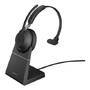 Jabra Evolve2 65 USB-A UC Mono with Charging Stand - Black - Wireless - Office/Call center - 20 - 20000 Hz - 99.2 g - Headset - Black