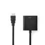 Nedis HDMI™ -Adapter / HDMI™ Stecker / VGA Buchse / 3.5 mm Buchse / Vernickelt / Gerade / PVC / Schwarz / 1 Stück / Box