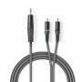 Nedis Stereo-Audiokabel / 3.5 mm Stecker / 2x RCA Stecker / Vernickelt / 3.00 m / Rund / Dunkelgrau / Kartonhülle