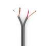 Nedis Audio Kabel| 2x 0.16 mm²| Kupfer| 100.0 m| rund| PVC| Dunkelgrau| - Cable - Audio/Multimedia