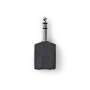Nedis Stereo-Audio-Adapter / 6.35 mm Stecker / 2x 6.35 mm Buchse / Vernickelt / Gerade / ABS / Schwarz / 10 Stück / Umschlag