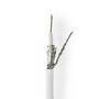 Nedis Antennenkabel auf Rolle / RG58C/U / 50 Ohm / Doppelt geschirmt / ECA / 25.0 m / Koax / PVC / Weiss / Kartonverpackung