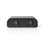 Nedis Lautsprecher Control Box / 2-Port port(s) / Klemmschrauben / Lautsprecherimpedanz: 4-16 Ohm / Maximale Belastung pro Kanal: 150 W / Aluminium / Schwarz