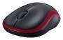 Logitech M 185 Cordless Notebook Mouse USB schwarz / rot Mäuse PC -kabellos-