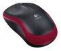 Logitech M 185 Cordless Notebook Mouse USB schwarz / rot Mäuse PC -kabellos-