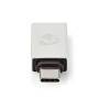 Nedis USB-C™ Adapter / USB 3.2 Gen 1 / USB-C™ Stecker / USB-A Buchse / 5 Gbps / Rund / Vernickelt / Silber / Verpackung mit Sichtfenster