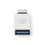 Nedis USB-C™ Adapter / USB 3.2 Gen 1 / USB-C™ Stecker / USB-A Buchse / 5 Gbps / Rund / Vernickelt / Silber / Verpackung mit Sichtfenster